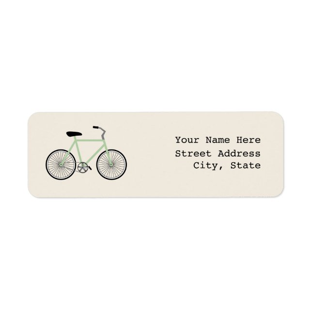 Light Green Bicycle Address Label Return Address Label (Front)