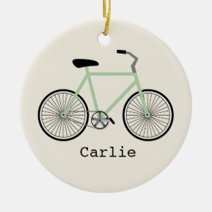 Light Green Bicycle Personalised Ornament