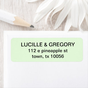Light Green & Black Text Return Adress  Address Label