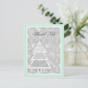Light Green Blessed Yule Holiday Postcard