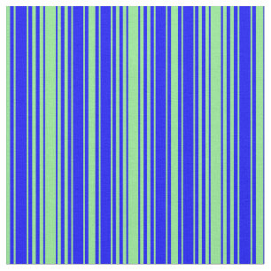 Light Green & Blue Coloured Striped/Lined Pattern Fabric
