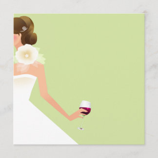 Light green bridal shower wine invitation