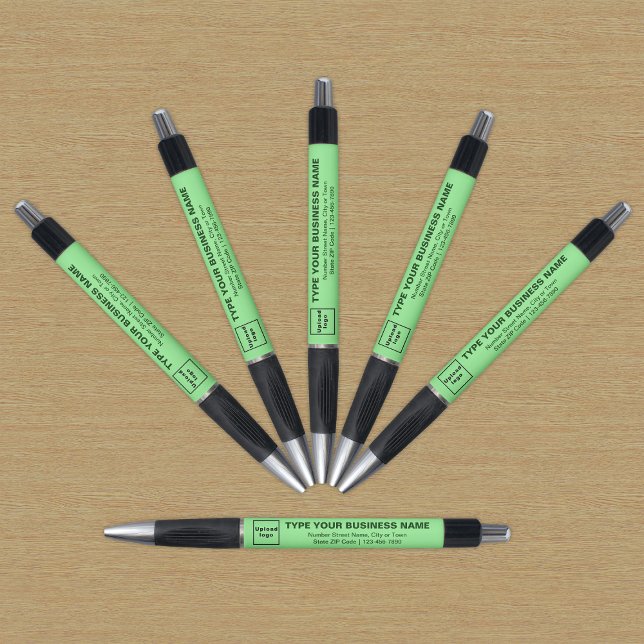 Light Green Business Brand on Pen (Pen with light green barrel and your business brand)