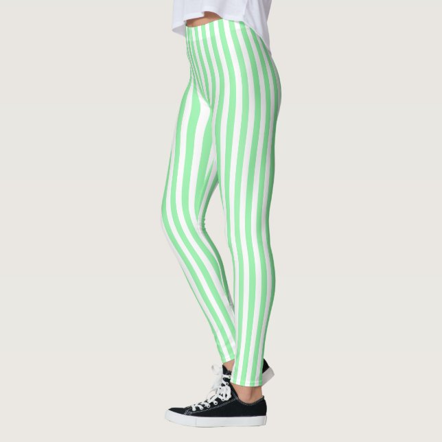 Light green candy stripes leggings (Left)