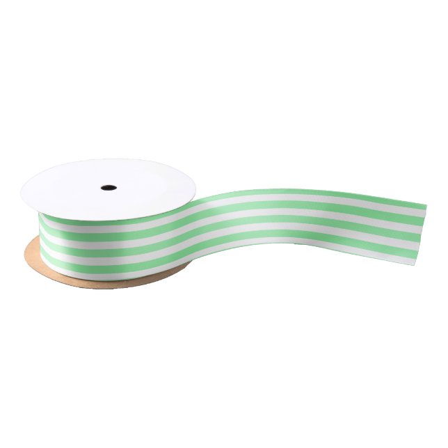 Light green candy stripes satin ribbon (Spool)