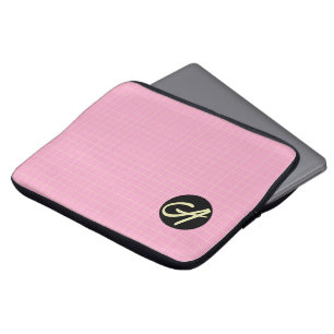 Light Green Cell Pattern Pink background. Laptop Sleeve