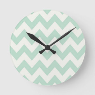 Light Green Chevron Clock