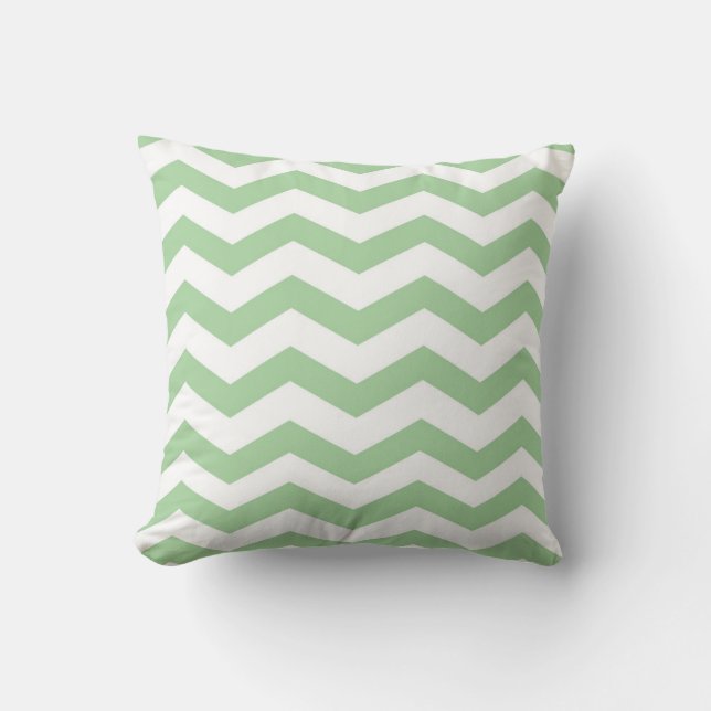 Light Green Chevron Pillow (Front)