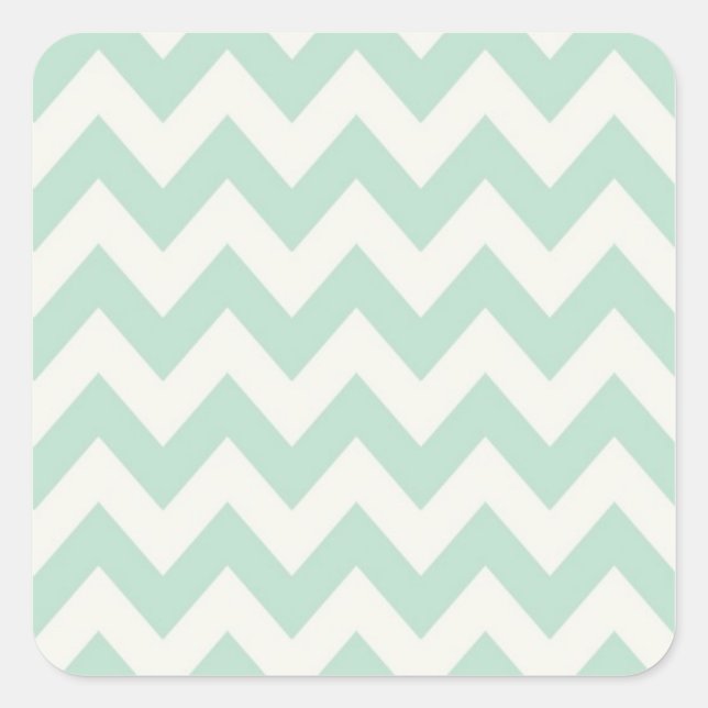 Light Green Chevron Square Sticker (Front)