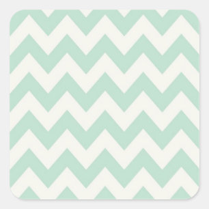 Light Green Chevron Square Sticker