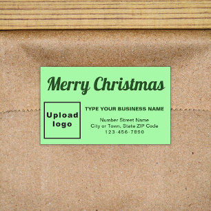 Light Green Christmas Business Rectangle Sticker