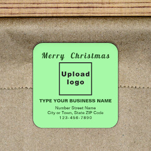 Light Green Christmas Business Square Sticker