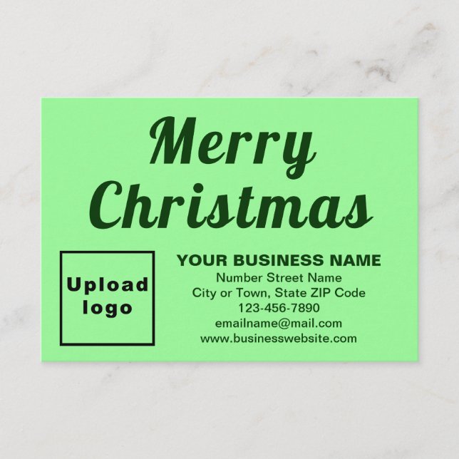 Light Green | Christmas | Small Flat Greeting Card (Front)