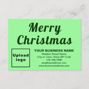 Light Green Christmas Small Flat Greeting Card