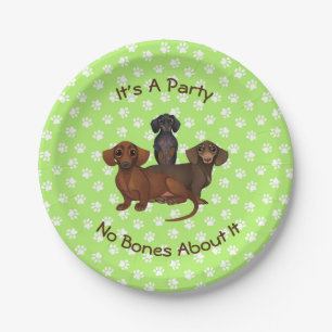 Light Green Dachshund Paper Plates