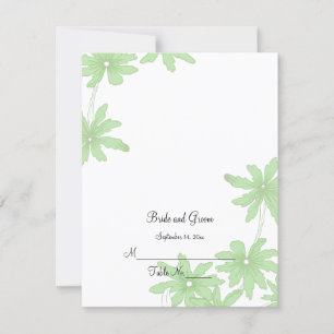 Light Green Daisies Wedding Reception Place Card