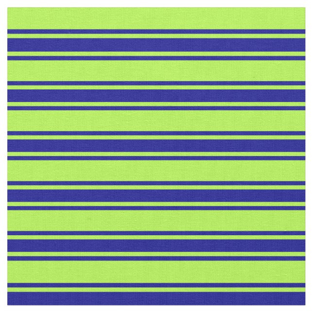 Light Green & Dark Blue Lines/Stripes Pattern Fabric (Close Up)