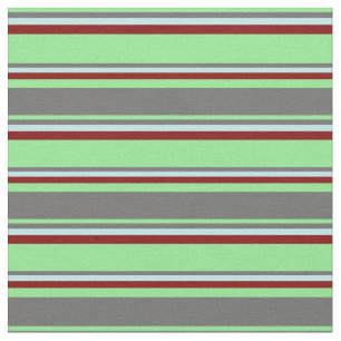 Light Green, Dim Grey, Turquoise & Maroon Coloured Fabric