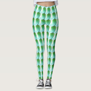 Light Green Dragon Scale Cosplay Leggings