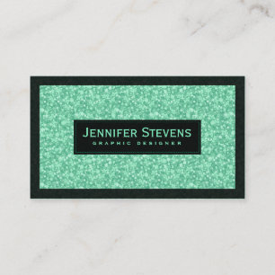 Light Green Faux Glitter And Sparkles Business Card