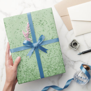 Light Green Faux Glitter  Wrapping Paper