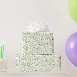 Light Green Fern Leaf Natural Pattern All Occasion Wrapping Paper