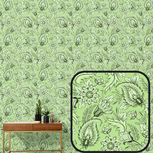 Light Green Floral Paisley Elegant  Wallpaper