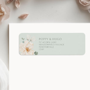 Light Green Floral Wedding Return Address Label
