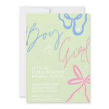 Light Green Gender Reveal Party Invitation 