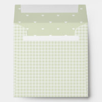 Light Green Gingham and Polka Heart Pattern