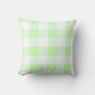 light green gingham check pattern cushion