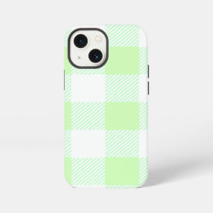 Light Green Gingham Check Pattern iPhone Case