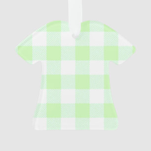 Light Green Gingham Check Pattern Ornament