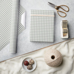 Light green gingham  wrapping paper