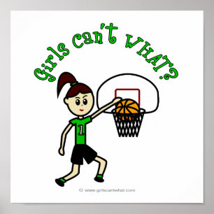 Light Green Girls Basketball Poster