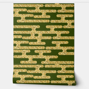 Light Green Golden Pattern Modern  Wallpaper