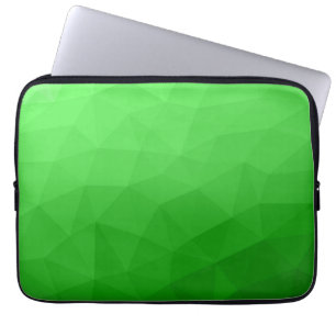 Light green gradient geometric mesh bright pattern laptop sleeve