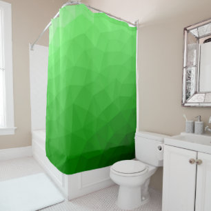 Light green gradient geometric mesh bright pattern shower curtain