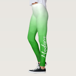 Light green Gradient Geometry Mesh Pattern Name Leggings