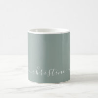 Light Green Gray White Minimalist Name Custom 015