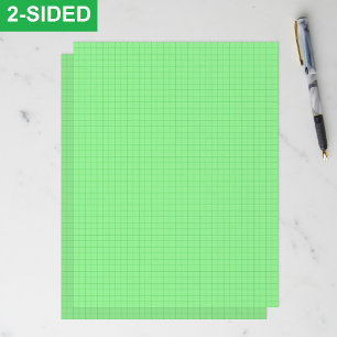 Light Green Grid Graph Paper Sheets (Full Pages) Custom Letterhead