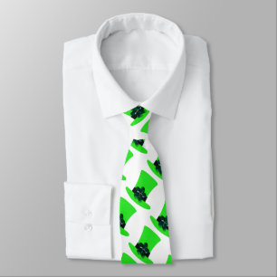 Light Green hat and dark green flowers Tie