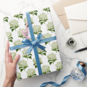 Light Green Hydrangea Flower Blossom  Wrapping Paper