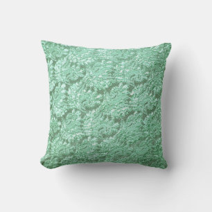 Light green lace pattern pillow