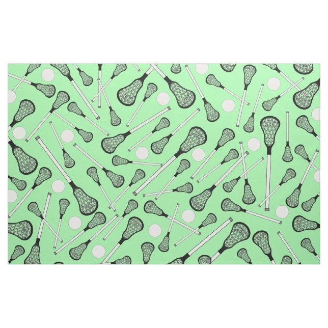 Light green lacrosse sticks pattern fabric (Yard)