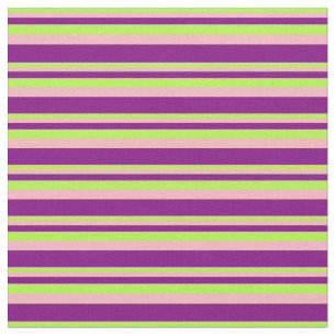 Light Green, Light Pink, and Purple Stripes Fabric