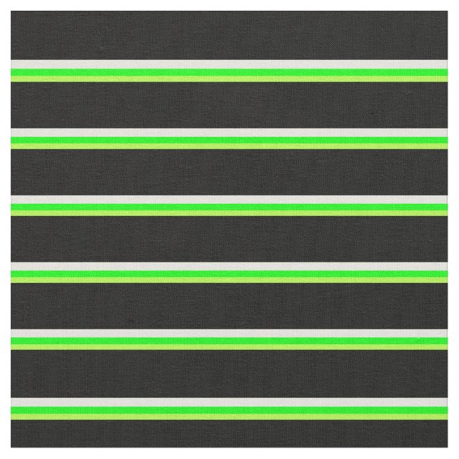 Light Green, Lime, Beige, and Black Coloured Lines Fabric (Close Up)