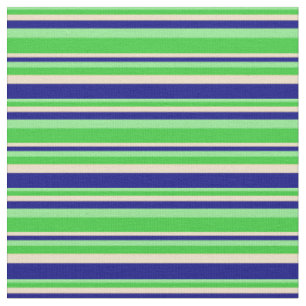 Light Green, Lime Green, Tan & Blue Pattern Fabric