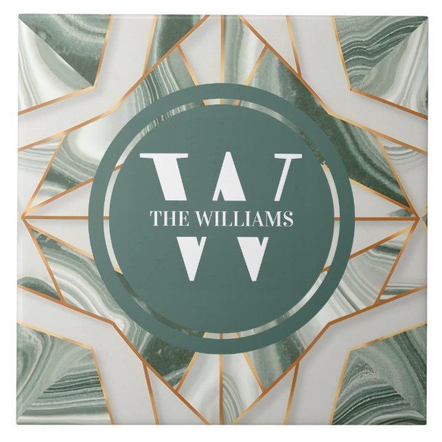 Light Green Marble Tile Sea Green Teal Stone (Front)