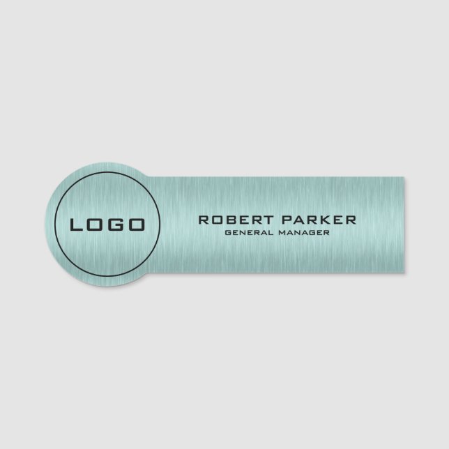 Light Green Metallic Texture Name Tag (Front)